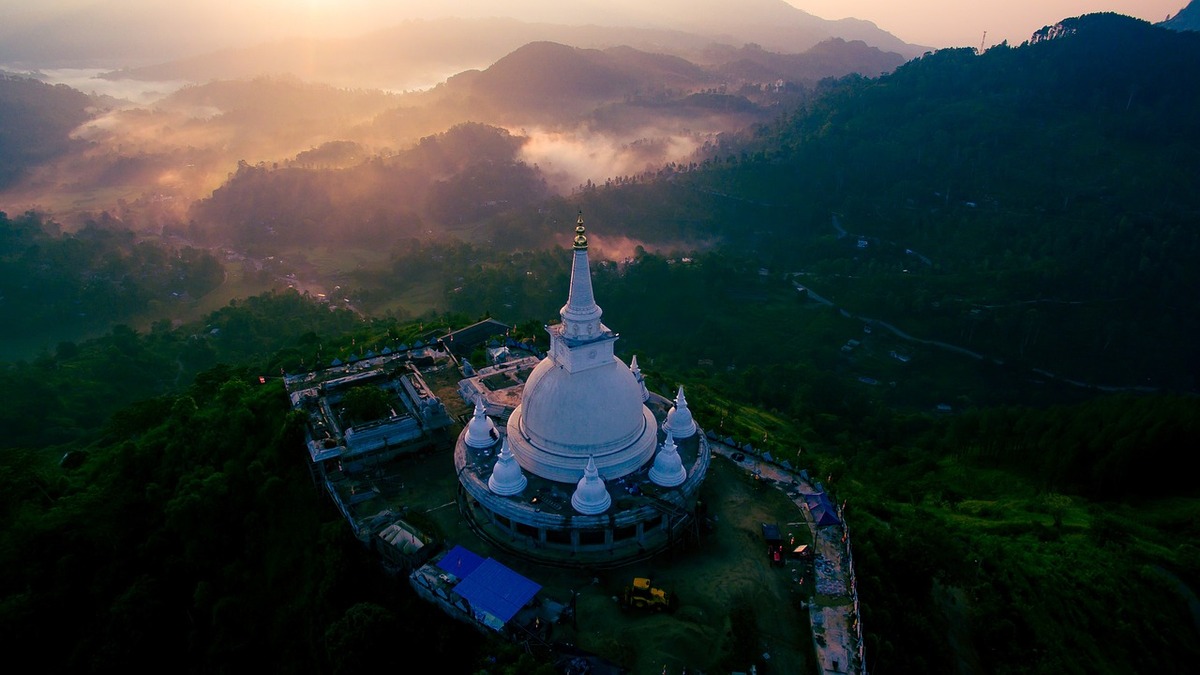 A peace pagoda in Sri Lanka